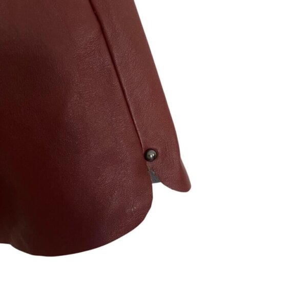 Zara Burgundy Faux Leather High Waist Shorts XSmall - Picture 5 of 6